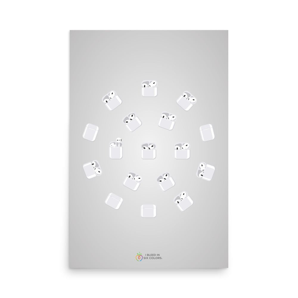 AirPods Around the World Poster - I Bleed in Six Colors®