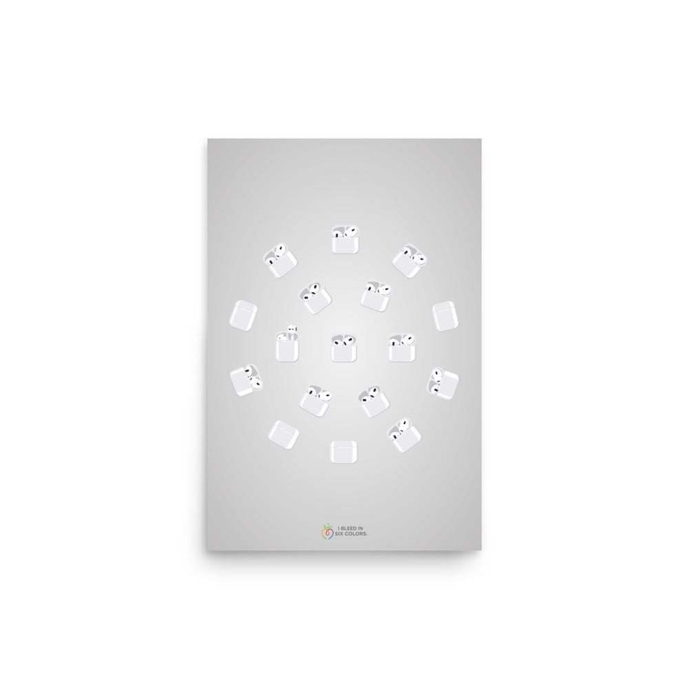 AirPods Around the World Poster - I Bleed in Six Colors®