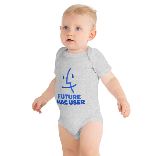 Future Mac User: Classic Finder baby bodysuit—Athletic Heather