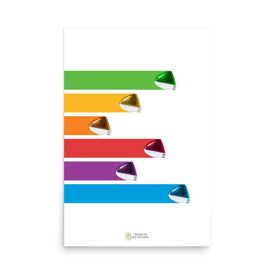 iMac 'Flavors' Streaking Poster - I Bleed in Six Colors®