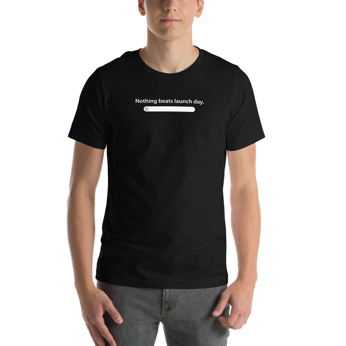 Nothing beats launch day. T-shirt—Black
