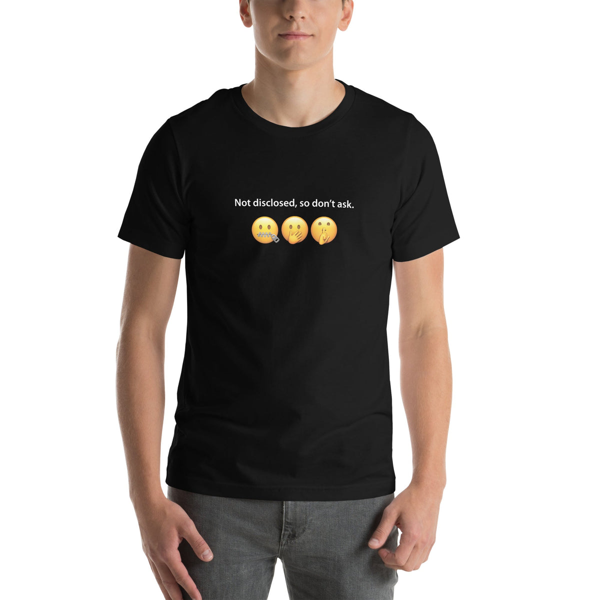 Not disclosed, so don't ask T-shirt—Black