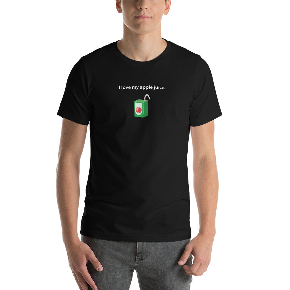 Shirt: I love my apple juice. T-shirt—Black