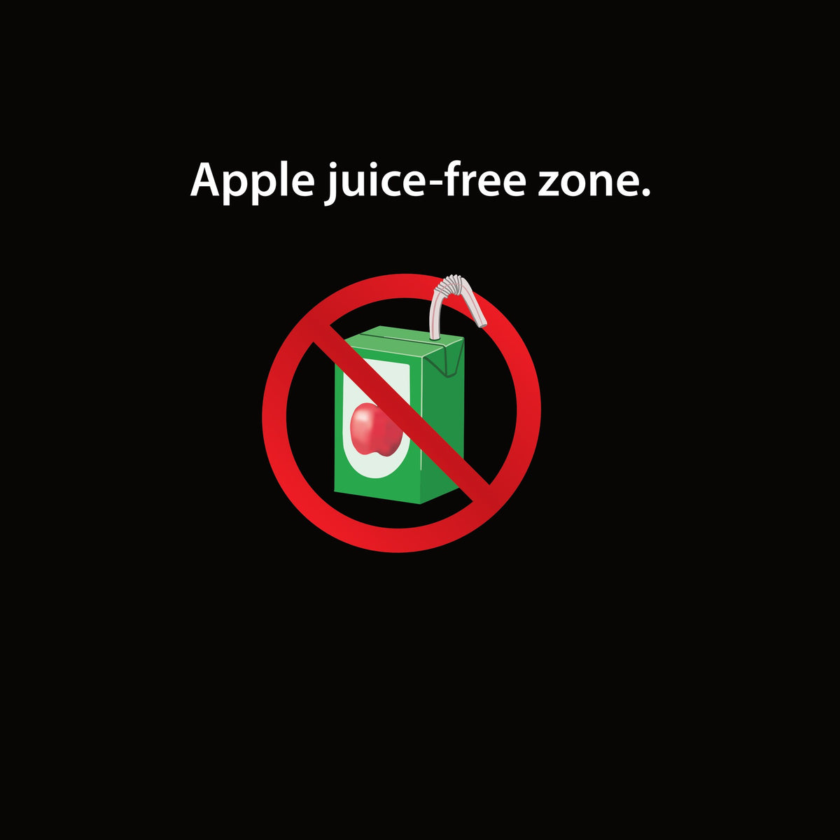 Shirt: Apple juice-free zone. artwork—Black