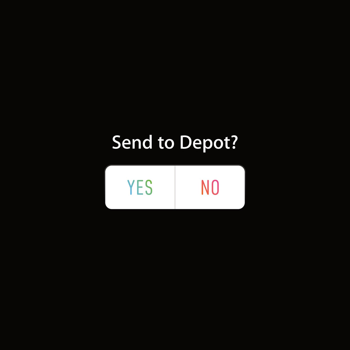 Send to Depot? Poll Question artwork—Black