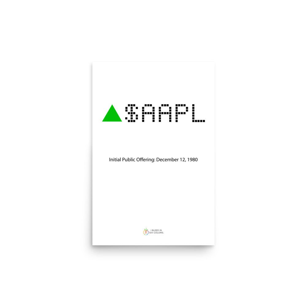 AAPL Stock Ticker Poster - I Bleed in Six Colors®