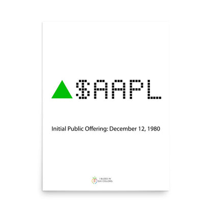 AAPL Stock Ticker Poster - I Bleed in Six Colors®