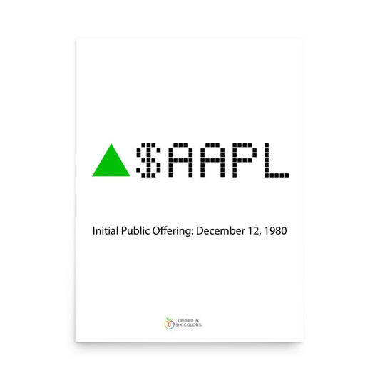 AAPL Stock Ticker Poster - I Bleed in Six Colors®