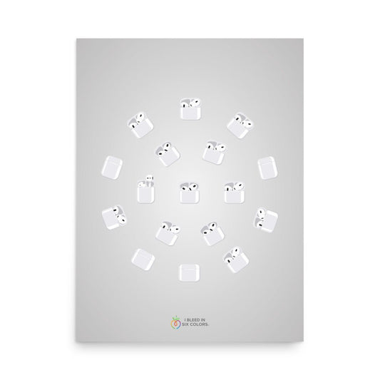 AirPods Around the World Poster - I Bleed in Six Colors®