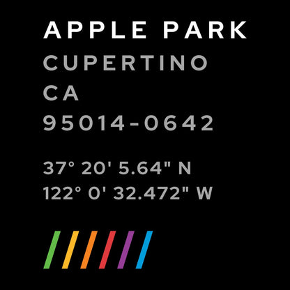 Apple Park Coordinates Long Sleeve - I Bleed in Six Colors®