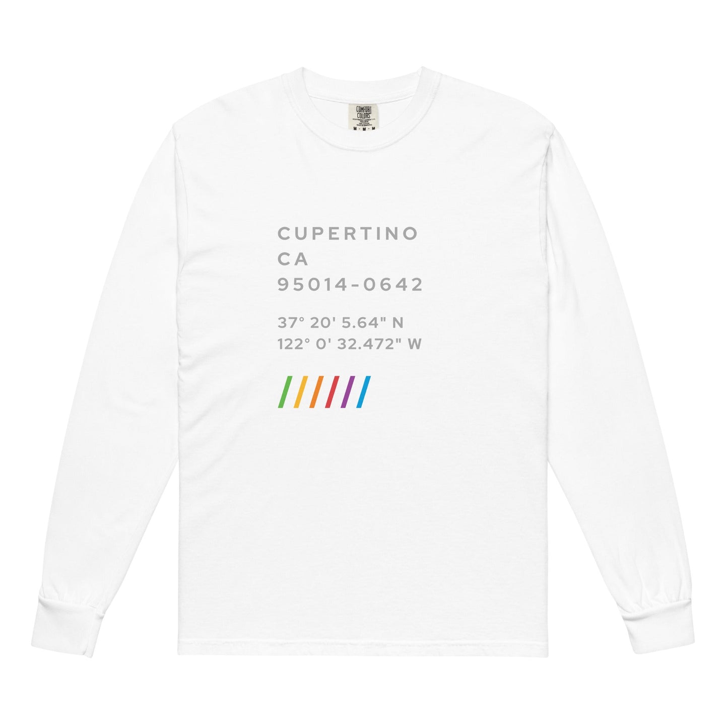 Apple Park Coordinates Long Sleeve - I Bleed in Six Colors®