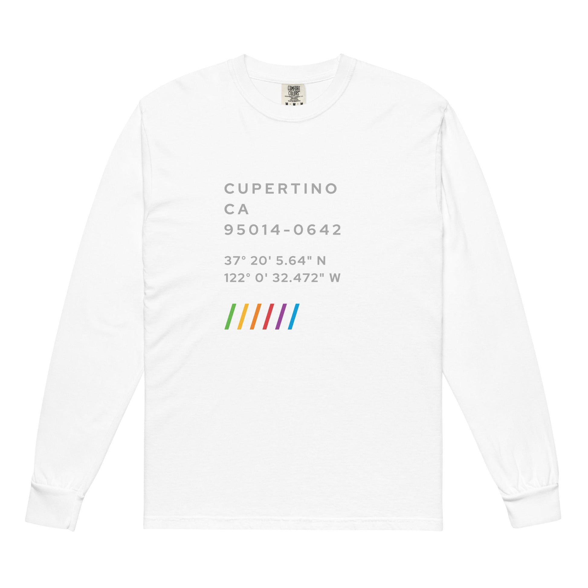 Apple Park Coordinates Long Sleeve - I Bleed in Six Colors®