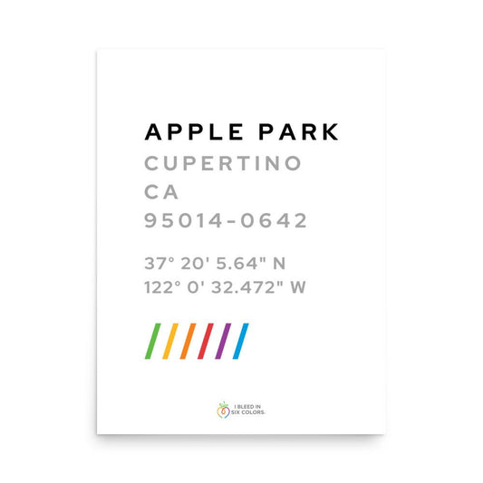 Apple Park Coordinates Poster - I Bleed in Six Colors®