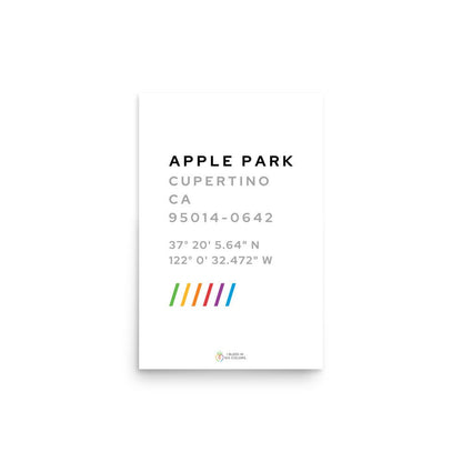Apple Park Coordinates Poster - I Bleed in Six Colors®