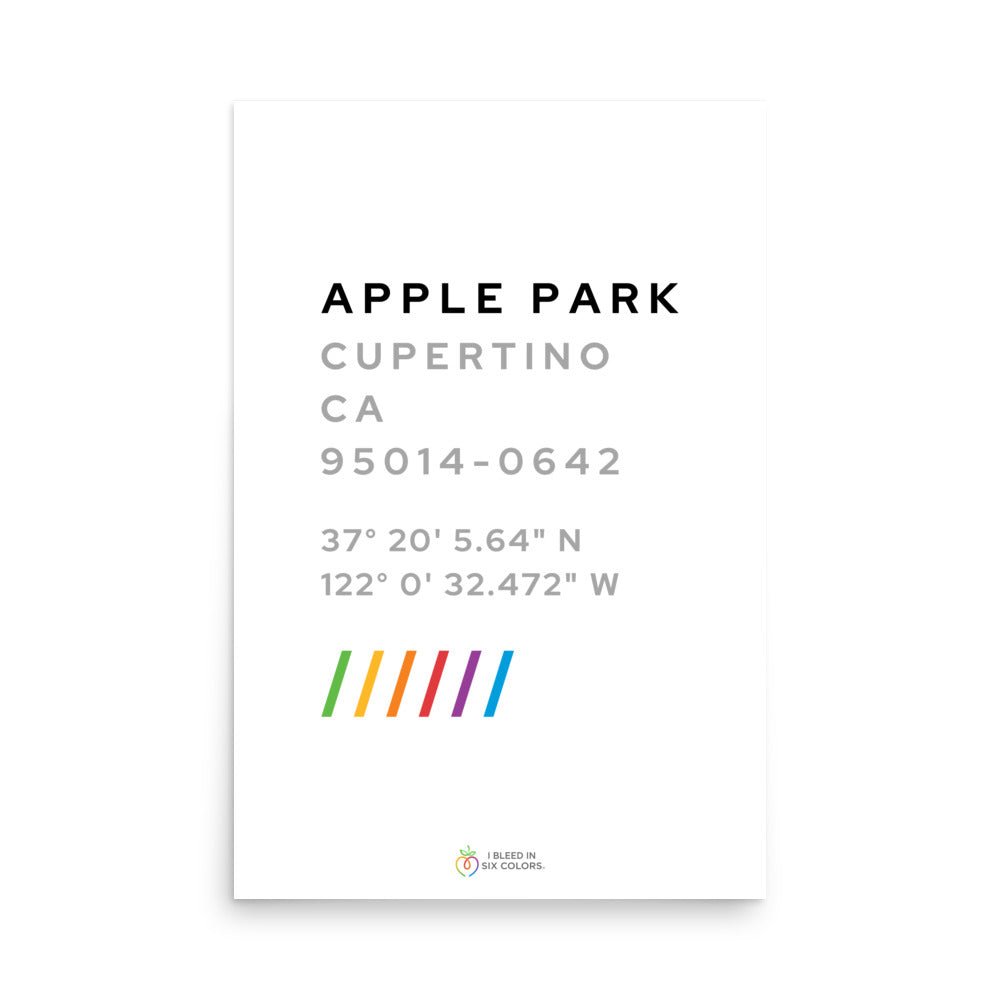 Apple Park Coordinates Poster - I Bleed in Six Colors®