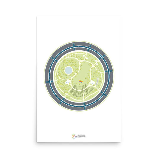 Apple Park Overhead View Poster - I Bleed in Six Colors®