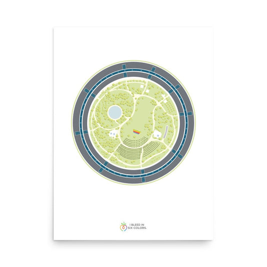 Apple Park Overhead View Poster - I Bleed in Six Colors®