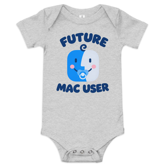 Future Mac User: Pacifier baby bodysuit—Athletic Heather