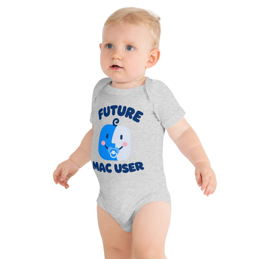 Future Mac User: Pacifier baby bodysuit—Athletic Heather