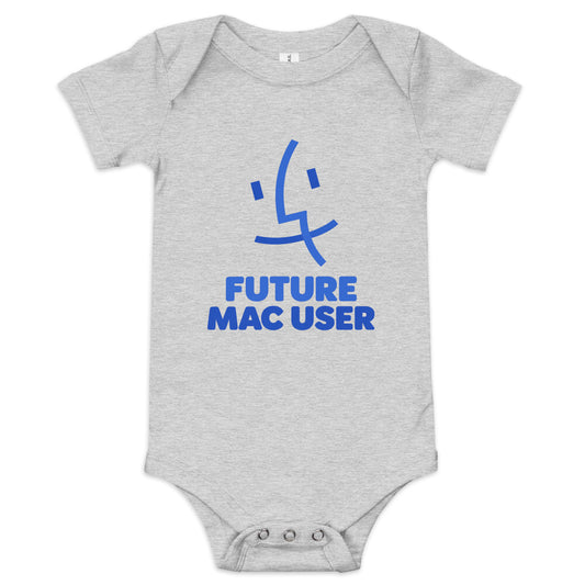 Future Mac User: Classic Finder baby bodysuit—Athletic Heather
