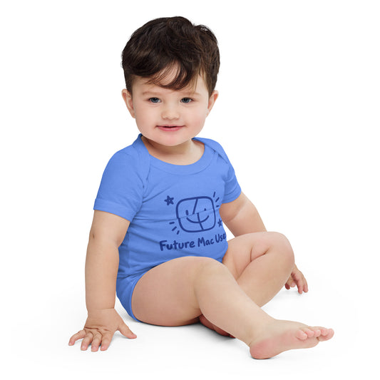 Future Mac User: Doodle baby bodysuit—Heather Columbia Blue