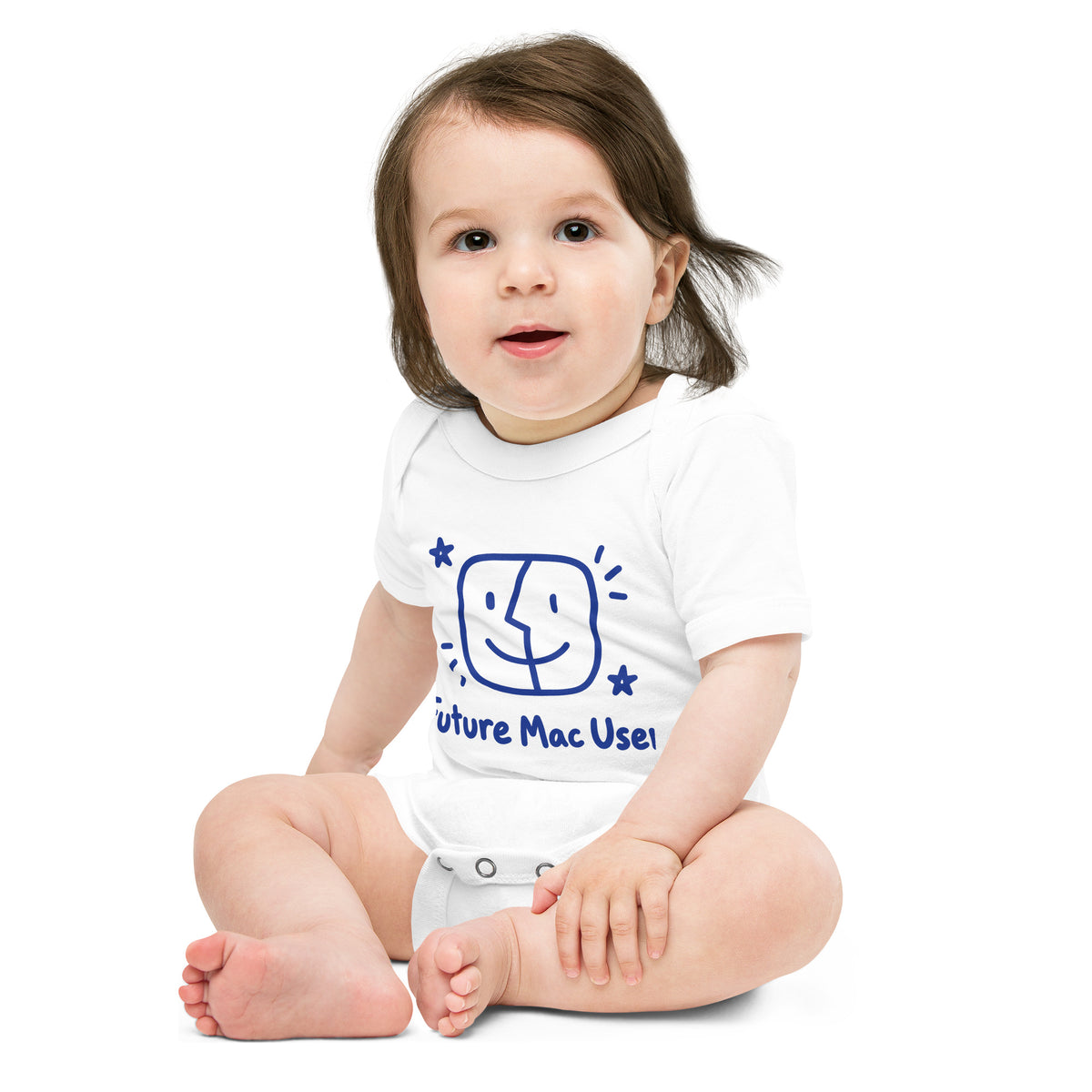 Future Mac User: Doodle baby bodysuit—White