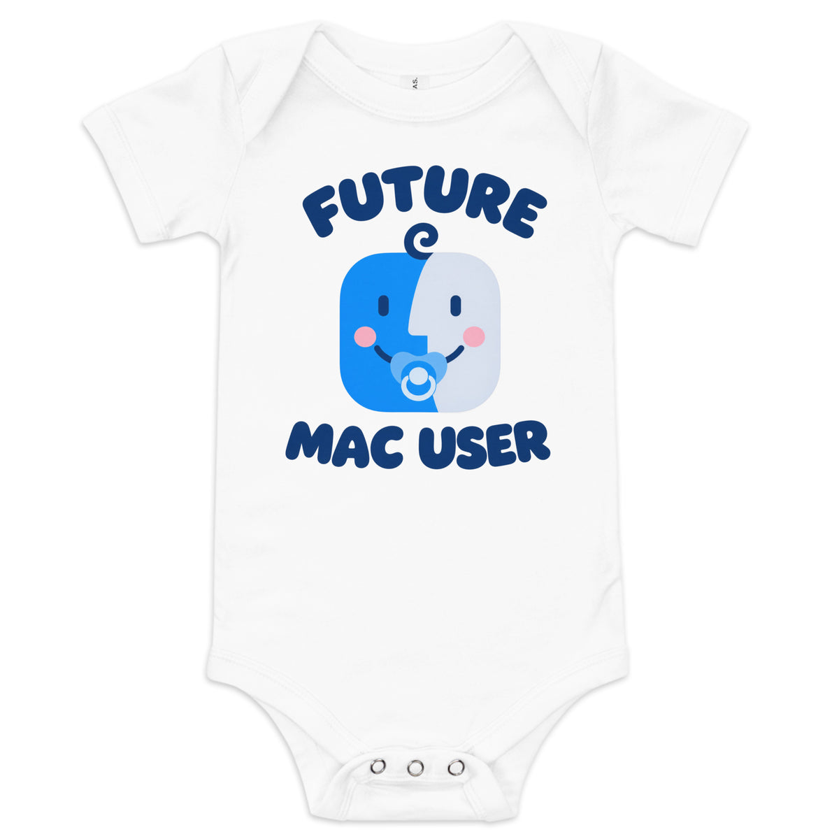 Future Mac User: Pacifier baby bodysuit—White