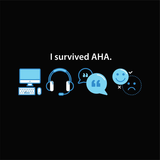 I survived AHA graphic close-up