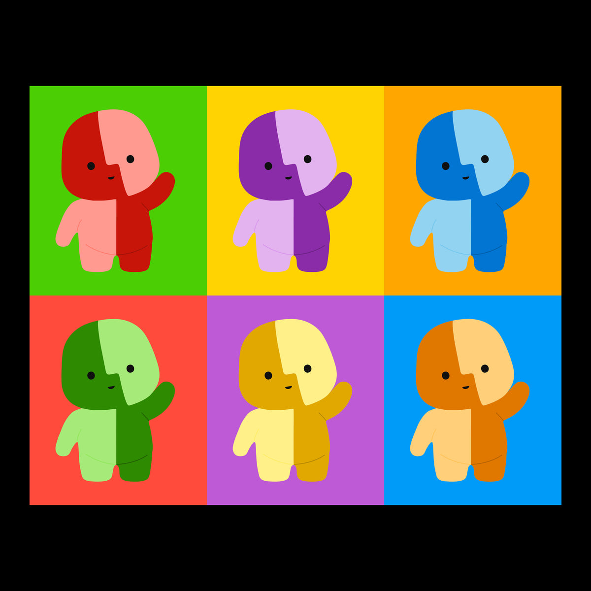 Six Colors Pop Art artwork—Black