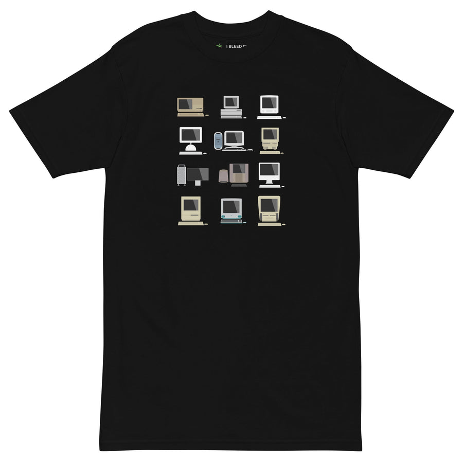 Macintosh 3 x 4 Flat graphic tee, Black