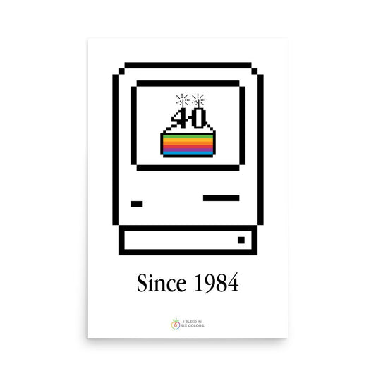 Macintosh Birthday Cake Poster - I Bleed in Six Colors®